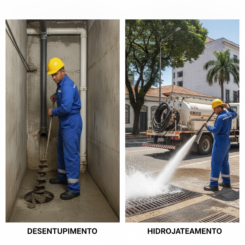 Diferença entre Desentupimento e Hidrojateamento em SP