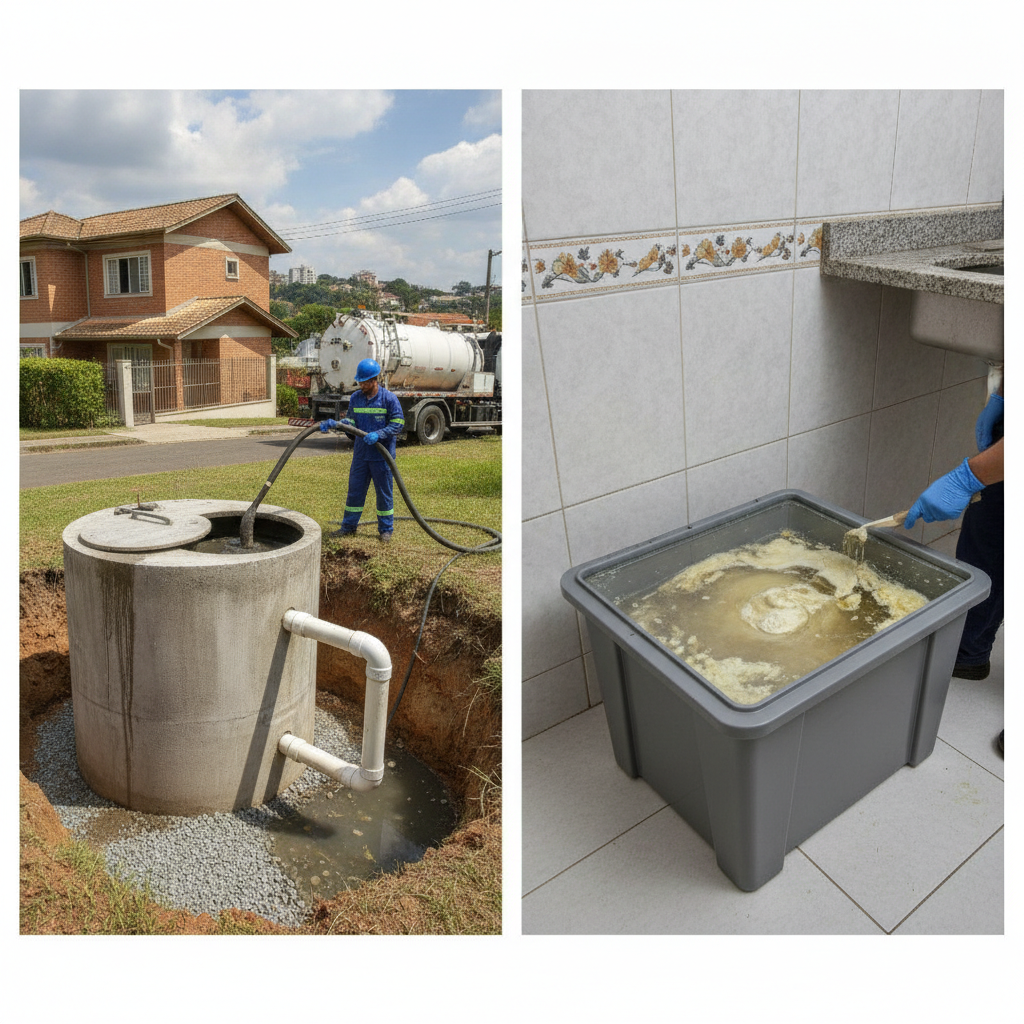 Diferença entre Tanque Séptico e Caixa de Gordura em SP