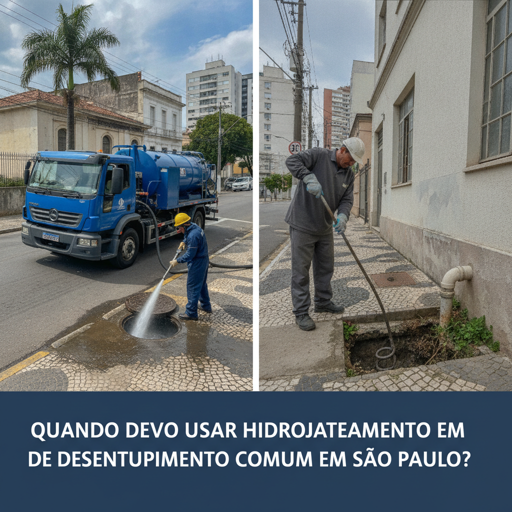 Hidrojateamento x Desentupimento em SP: Qual a Diferença?